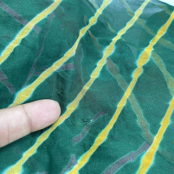 Women Scarf Green Chiffon Polyester Long Rectangular - Picture 8 of 12